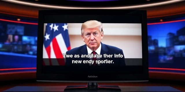 Una imagen de una pantalla de televisión con un rótulo ofensivo y vulgar contra un político, con un fondo de un estudio de televisión