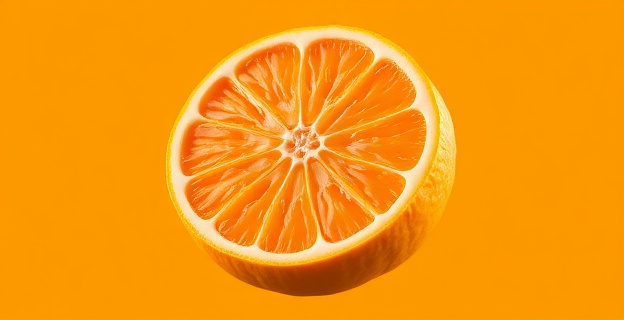 Una mandarina abierta mostrando su albedo blanco y esponjoso rodeado de gajos naranjas