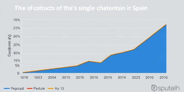 Una gráfica que muestra la evolución del porcentaje de contratos con un solo licitador en la contratación pública estatal en España