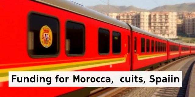 Una imagen de un tren marroquí con un fondo de una ciudad española, con un titular que dice 