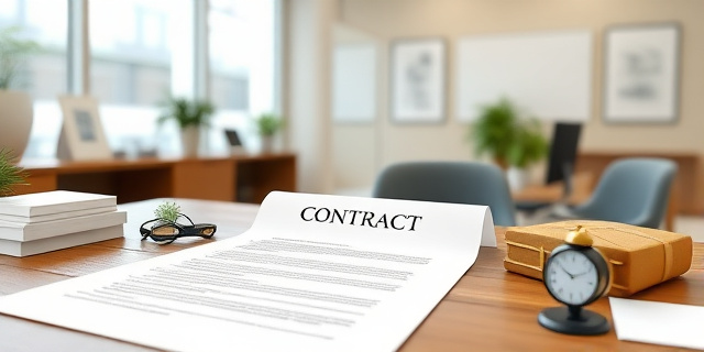 Imagen de un contrato público con una gran cantidad de recursos y reclamaciones en la mesa de un despacho
