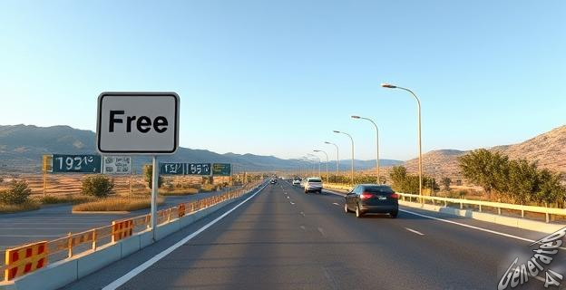 Imagen de una autopista española con un cartel de 
