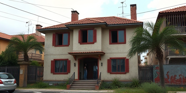 Una imagen de una vivienda okupada en Toledo, con un grupo de personas entrando en la casa sin permiso.