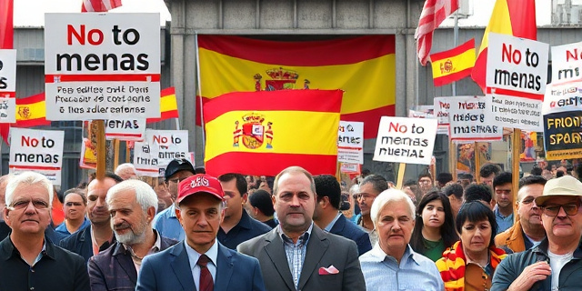 Imágenes de manifestaciones en Antequera, con carteles que dicen 