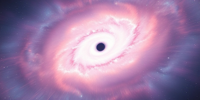 Representación artística abstracta del universo temprano. Un punto de luz intenso (el agujero negro) rodeado de un halo difuso de colores pastel que sugieren la formación de una galaxia. Uso de técnicas de pintura al óleo digital con texturas que evocan la inmensidad y el misterio del cosmos. Evitar formas geométricas definidas, priorizar la fluidez y la sensación de movimiento.